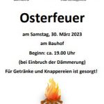 Einladung zum Osterfeuer der FF Wörth an der Lafnitz